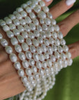 Natural Freshwater Pearl Beads, 6-7 mm, Rice 