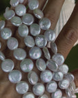 Natural Freshwater Pearl Beads, 11-12 mm, Coin 